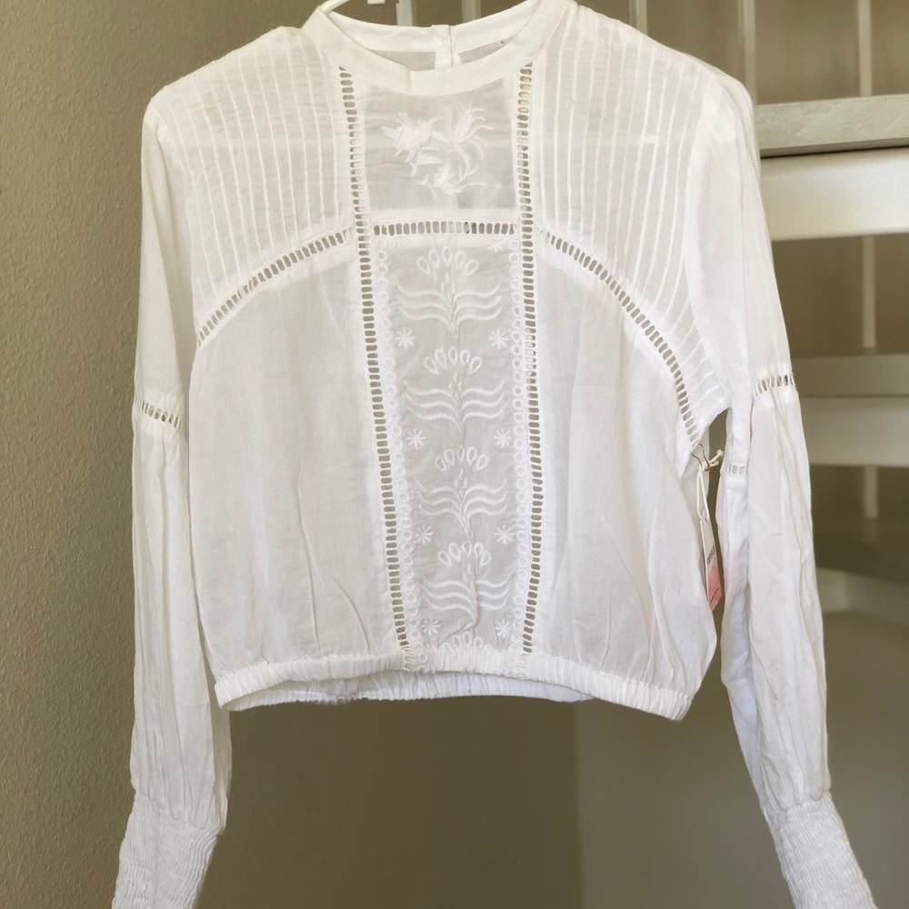 Embroidered peasant top